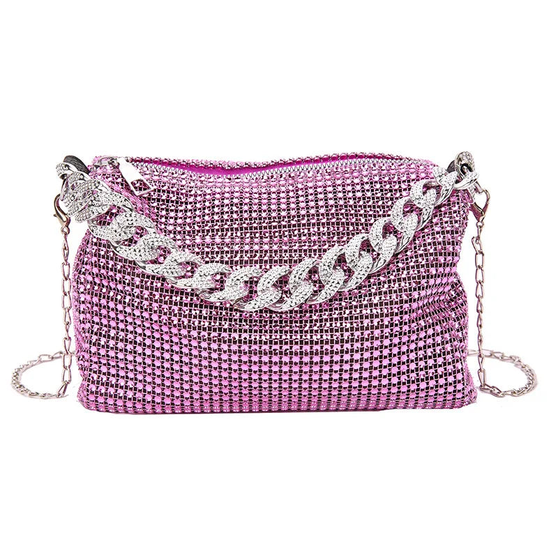 Diamond Detail Chain Handbag