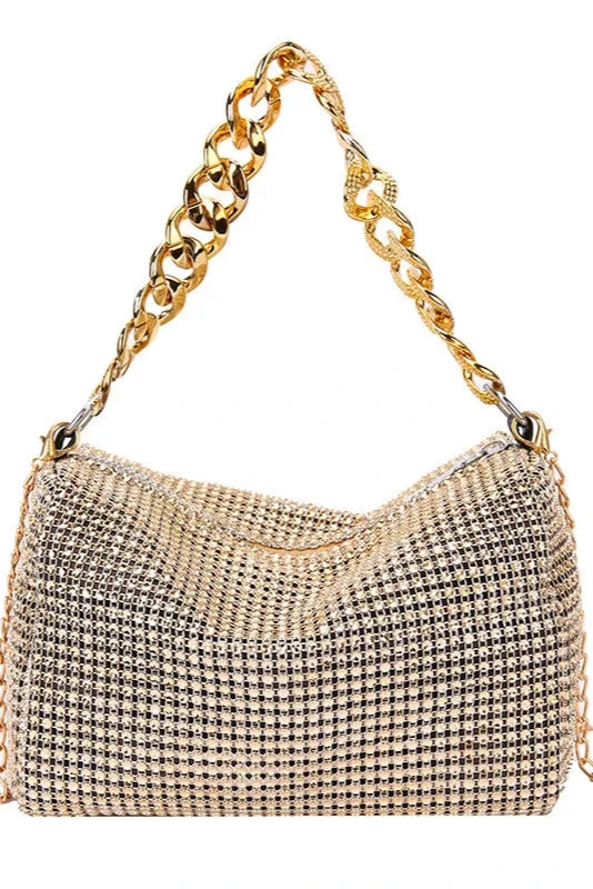 Diamond Detail Chain Handbag