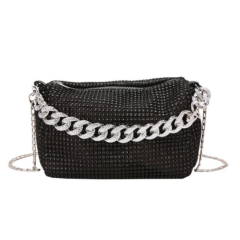 Diamond Detail Chain Handbag