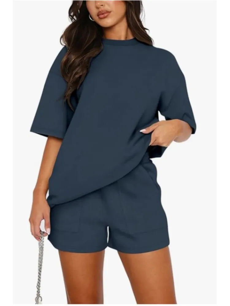 Casual Short Sleeve Two Piece Set