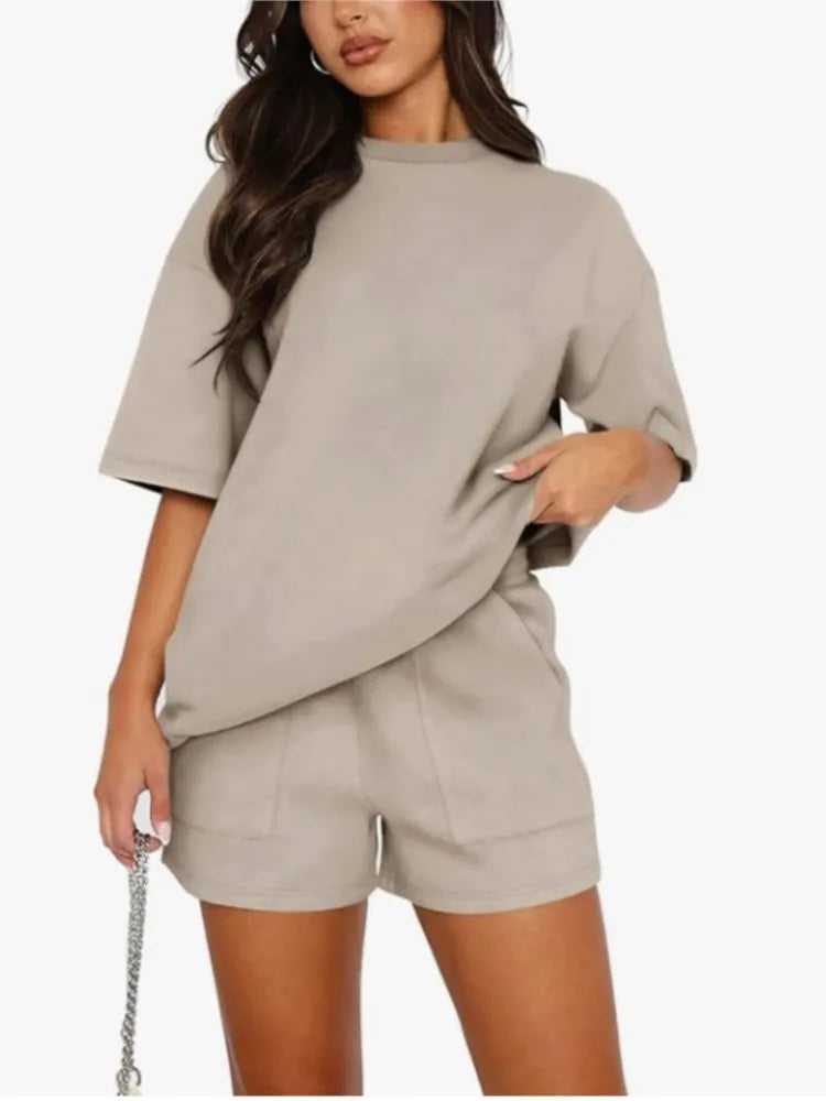 Casual Short Sleeve Two Piece Set