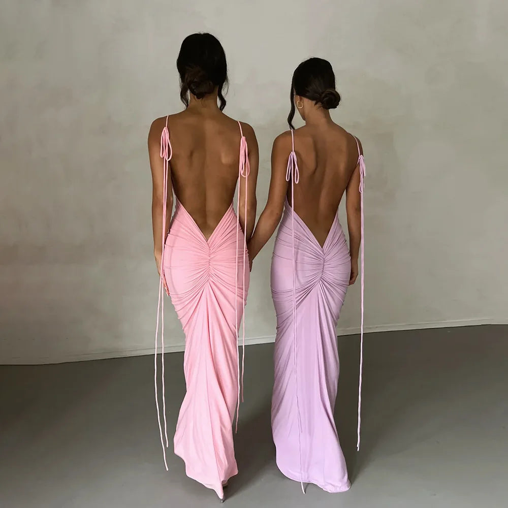Elegant Backless Maxi Dress