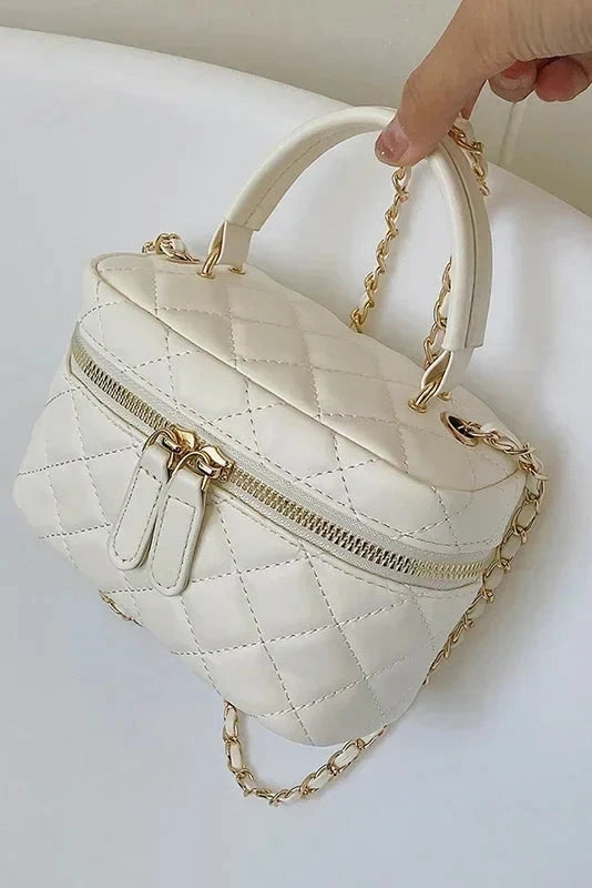 Vanity Quilt Crossbody Bucket Bag