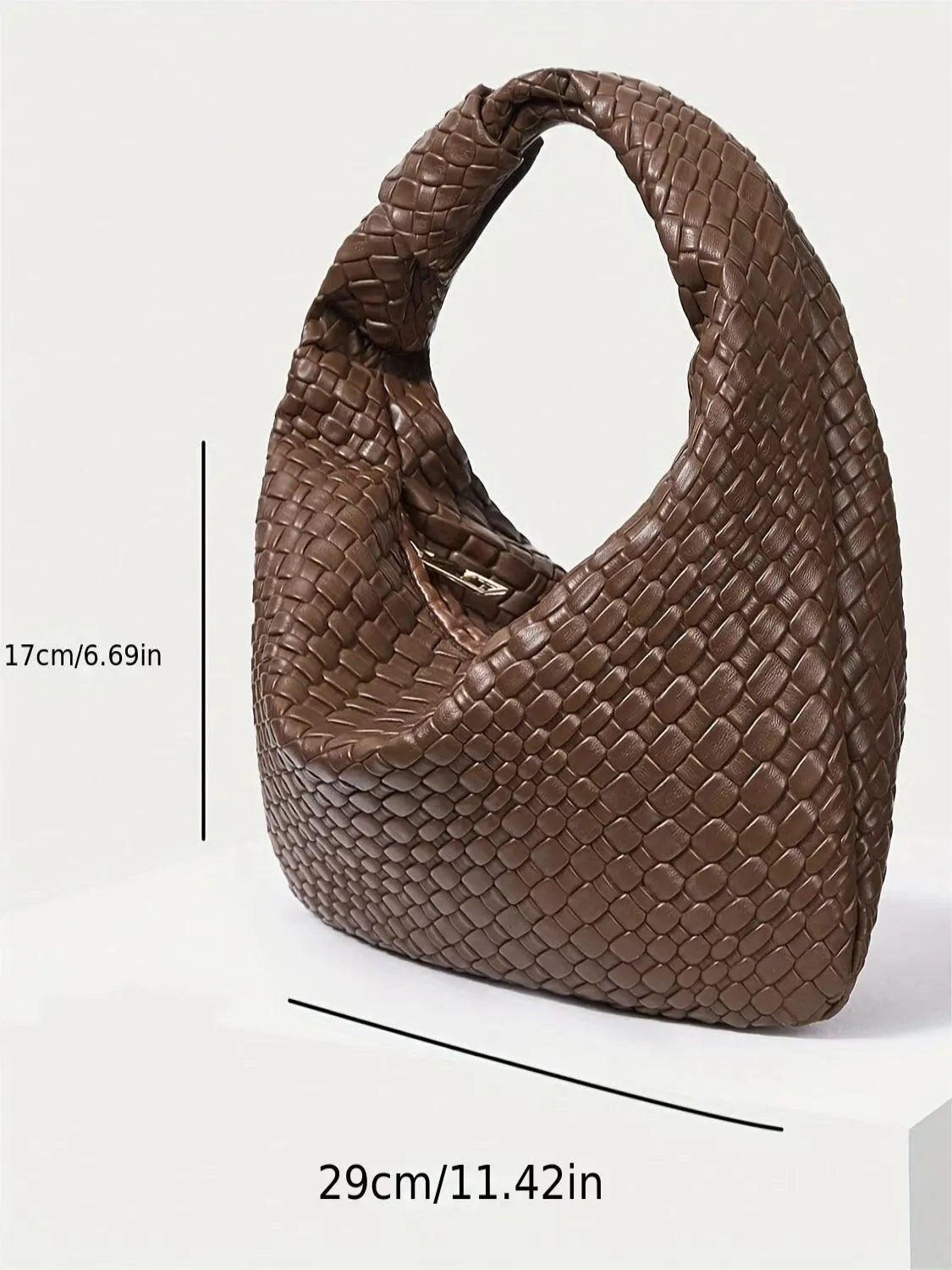 Brown Woven Knot Handbag