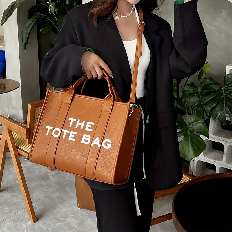 Leather Crossbody Tote Bag