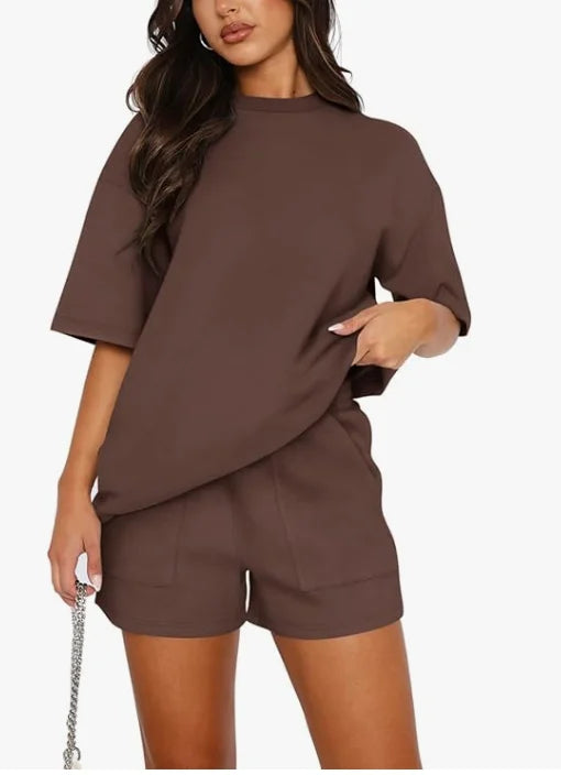 Casual Short Sleeve Two Piece Set