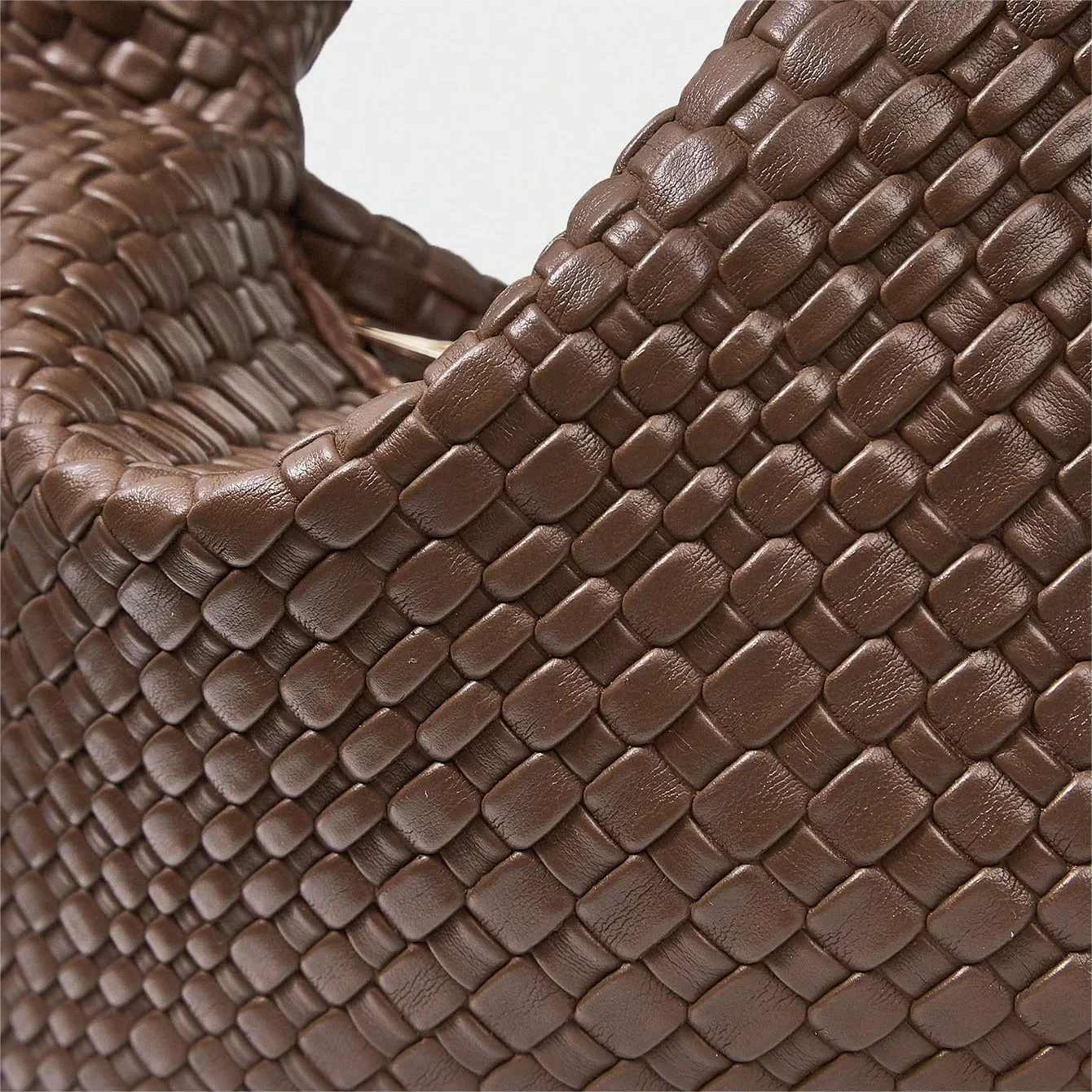 Brown Woven Knot Handbag