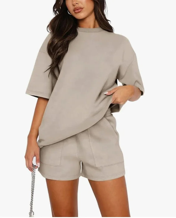 Casual Short Sleeve Two Piece Set