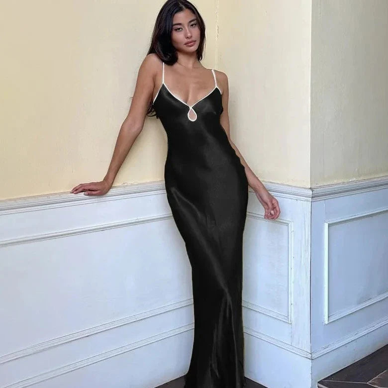 Sleeveless Backless Lace Up Maxi Dress
