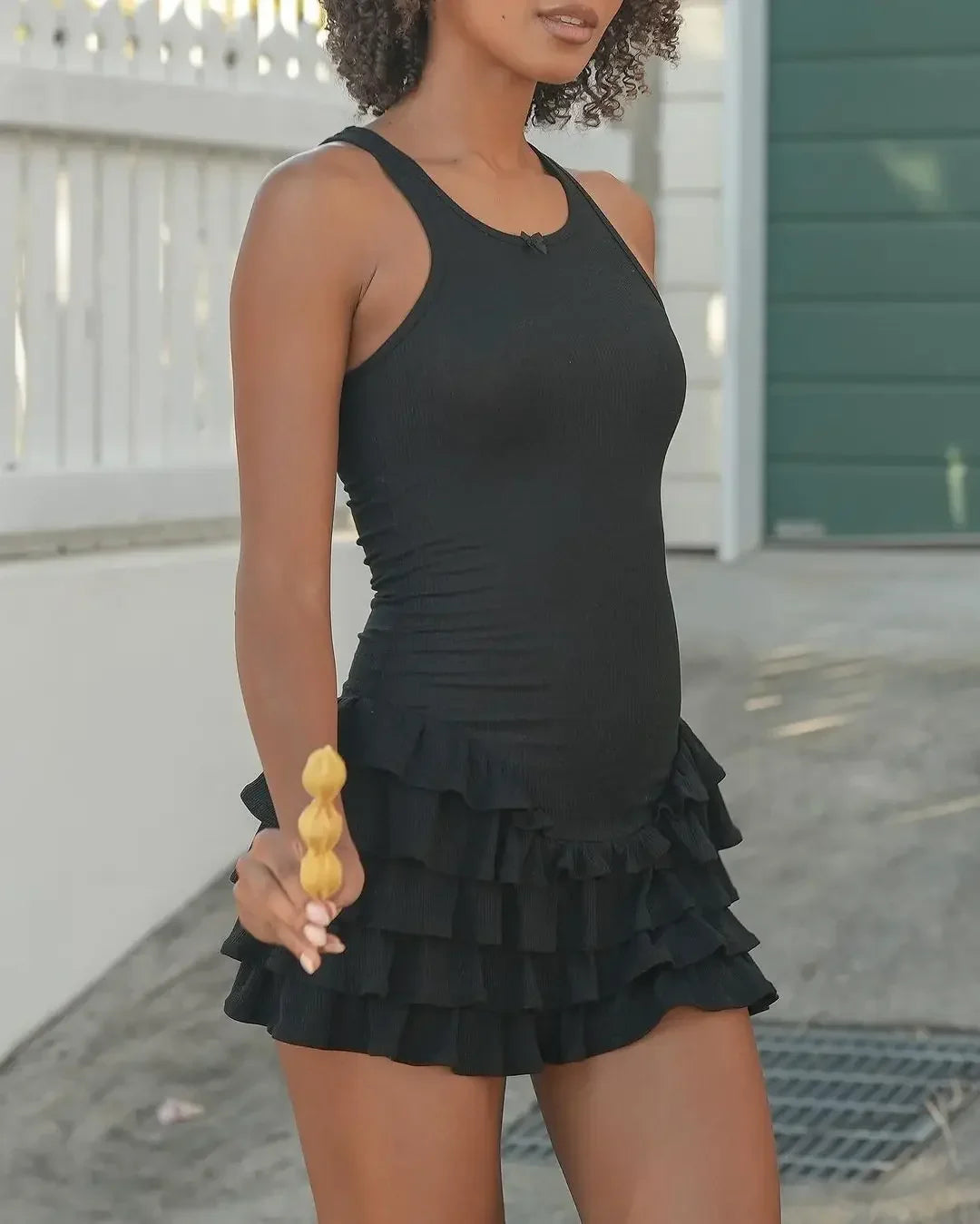 Ruffled Summer Mini Bodycon Dress