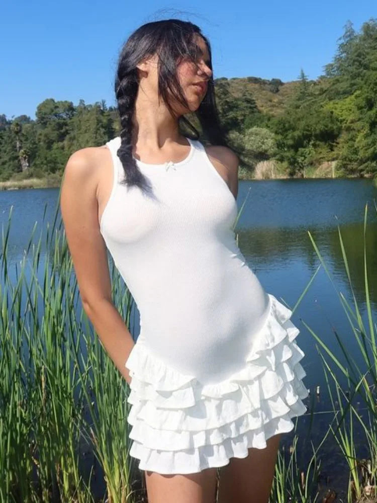 Ruffled Summer Mini Bodycon Dress