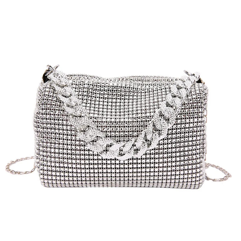 Diamond Detail Chain Handbag