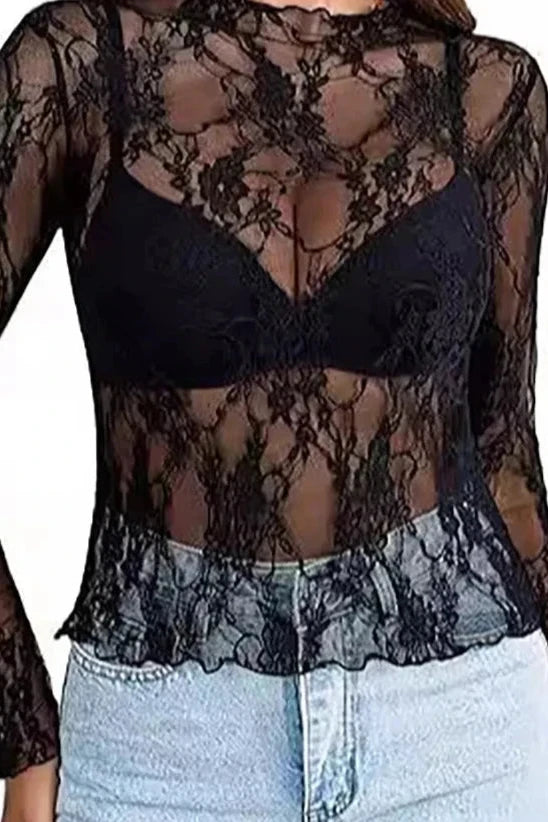 New Lace Transparent Shirt