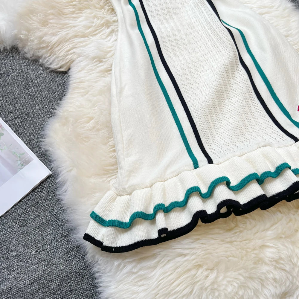 Knitted Mini Ruffled Dress