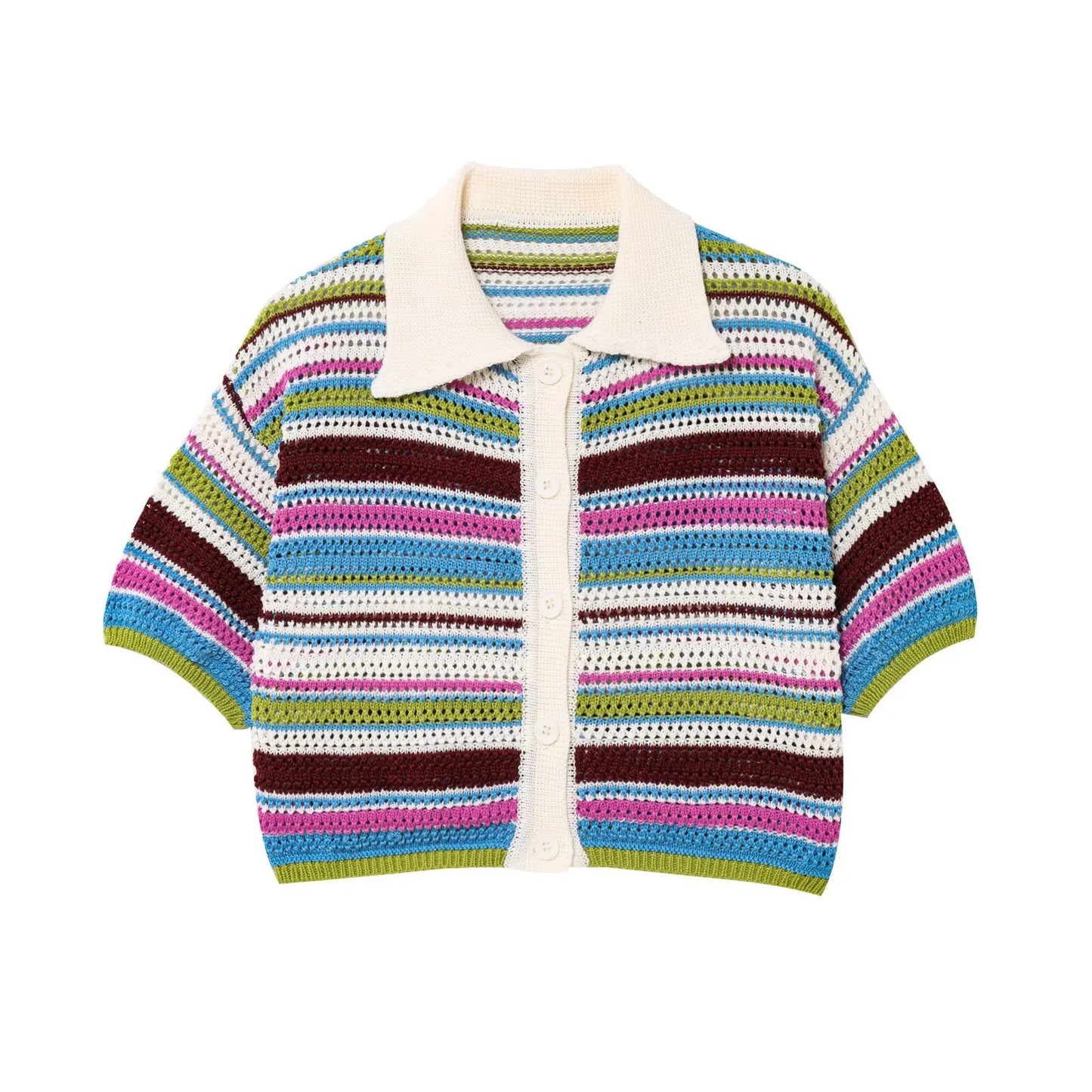Stripe Printed Short Sleeve Set