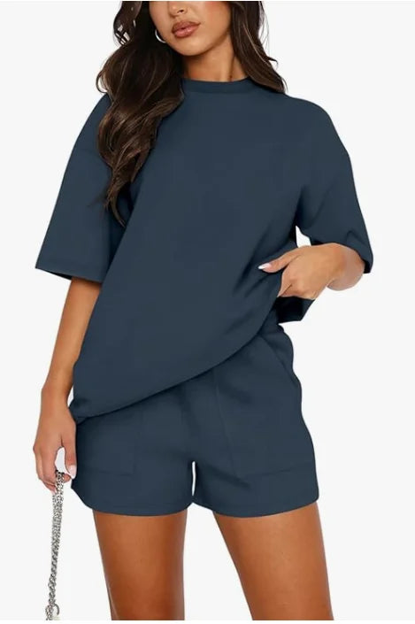 Casual Short Sleeve Two Piece Set