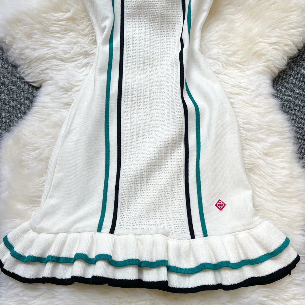 Knitted Mini Ruffled Dress