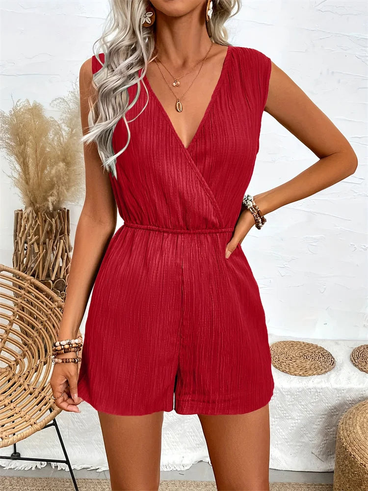 VelviaVogue Romper V-neck Jumpsuit