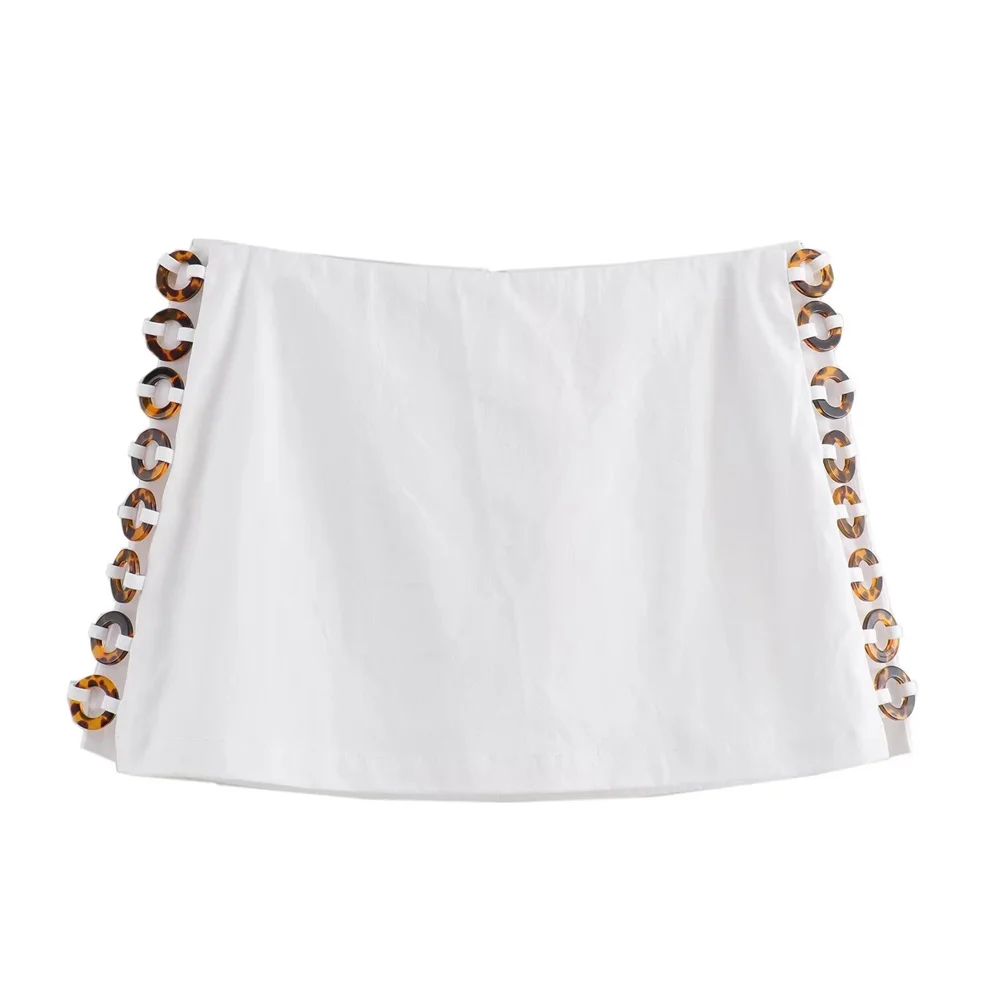 Hanging neck collar skirt two-piece set