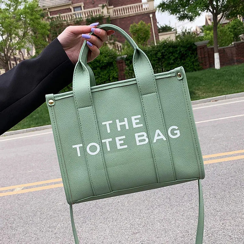Leather Crossbody Tote Bag