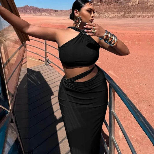 sleeveless backless bodycon maxi dress