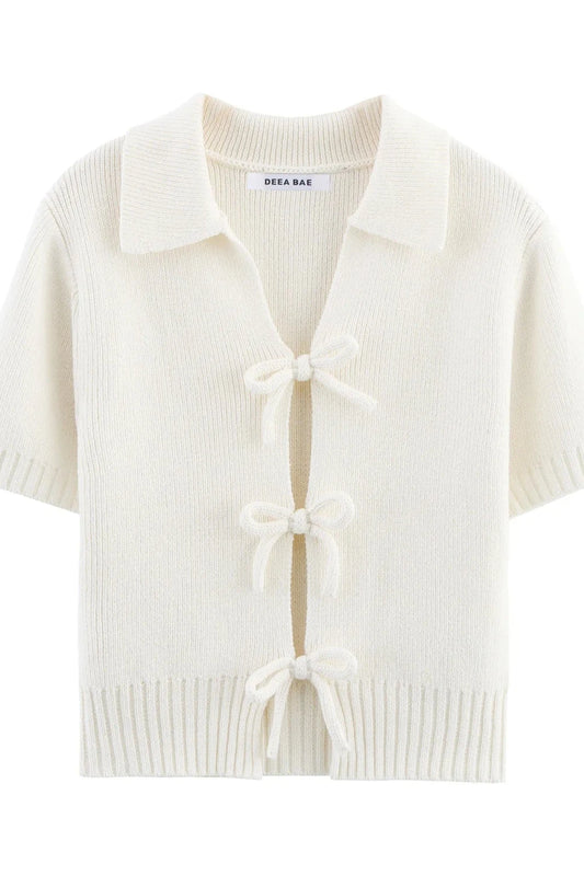 Korean Style Knitted Short Sleeved Top