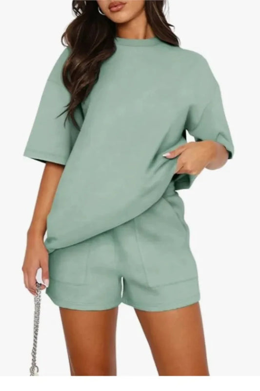 Casual Short Sleeve Two Piece Set