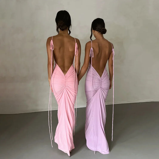 Elegant Backless Maxi Dress