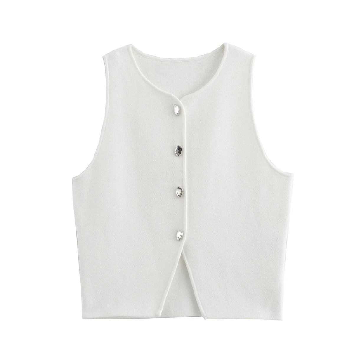 Knit Sleeveless Cropped Vest