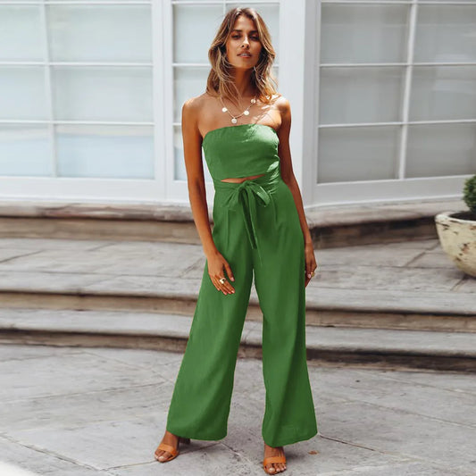 Off Shoulder Sleeveless Jumpsuit
