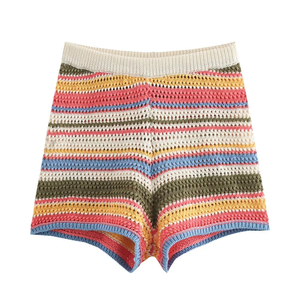 Stripe Printed Short Sleeve Set
