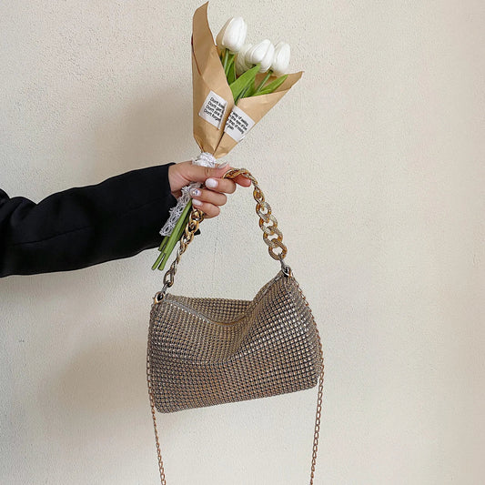 Diamond Detail Chain Handbag