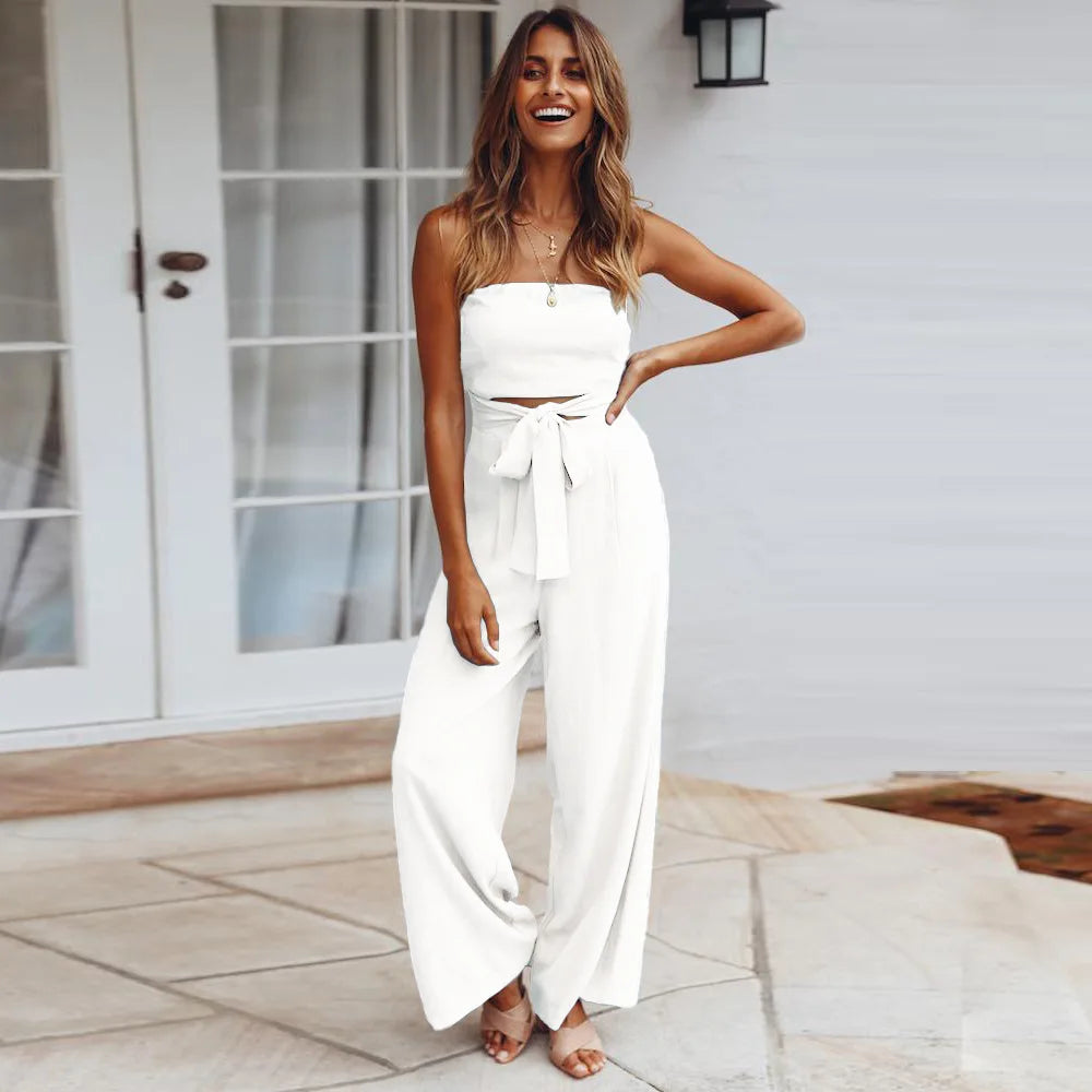 Off Shoulder Sleeveless Jumpsuit